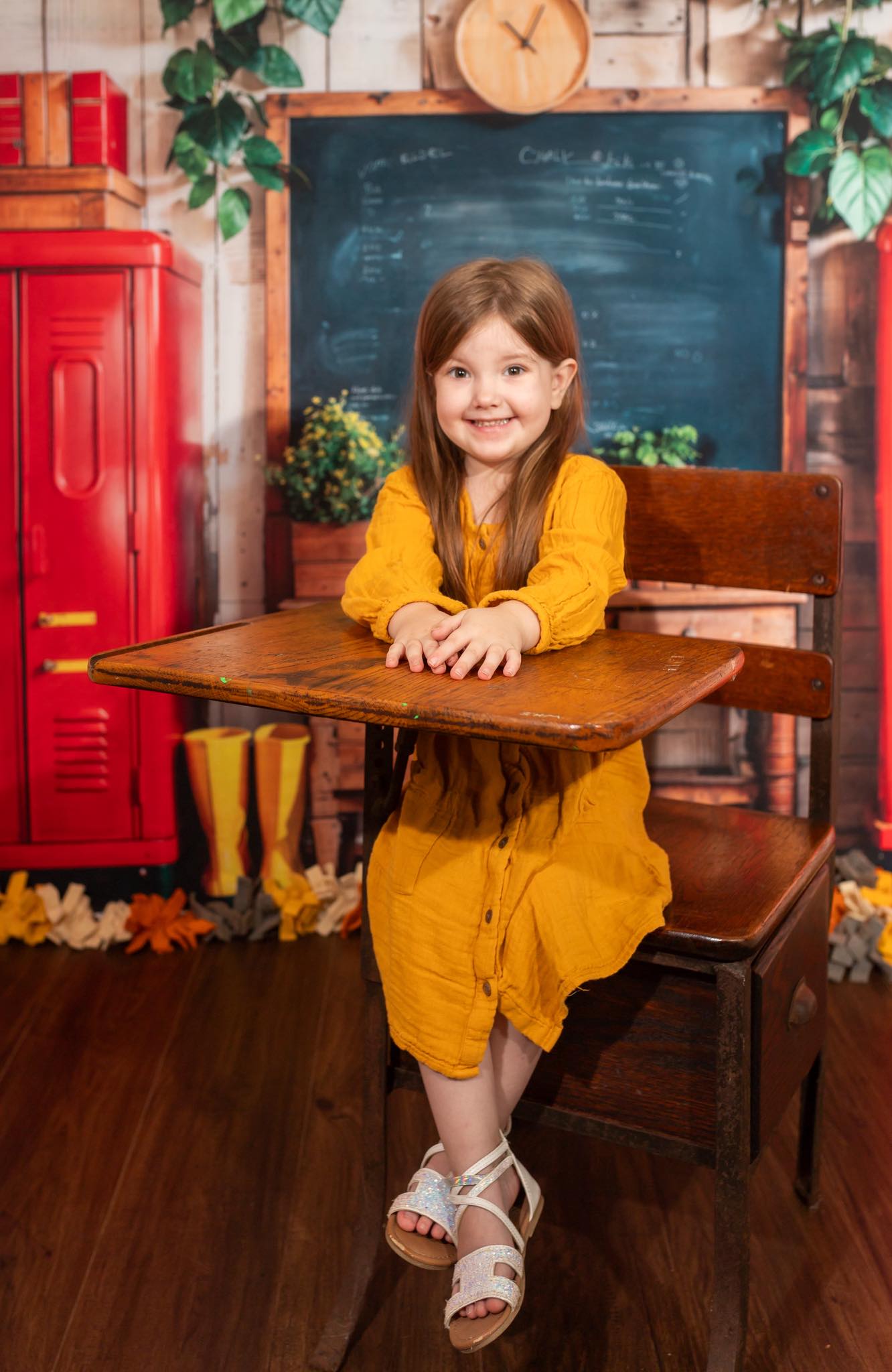 Kate Back to School Backdrop Red Locker Chalkboard Designed by Emetselch - Kate Backdrop AU