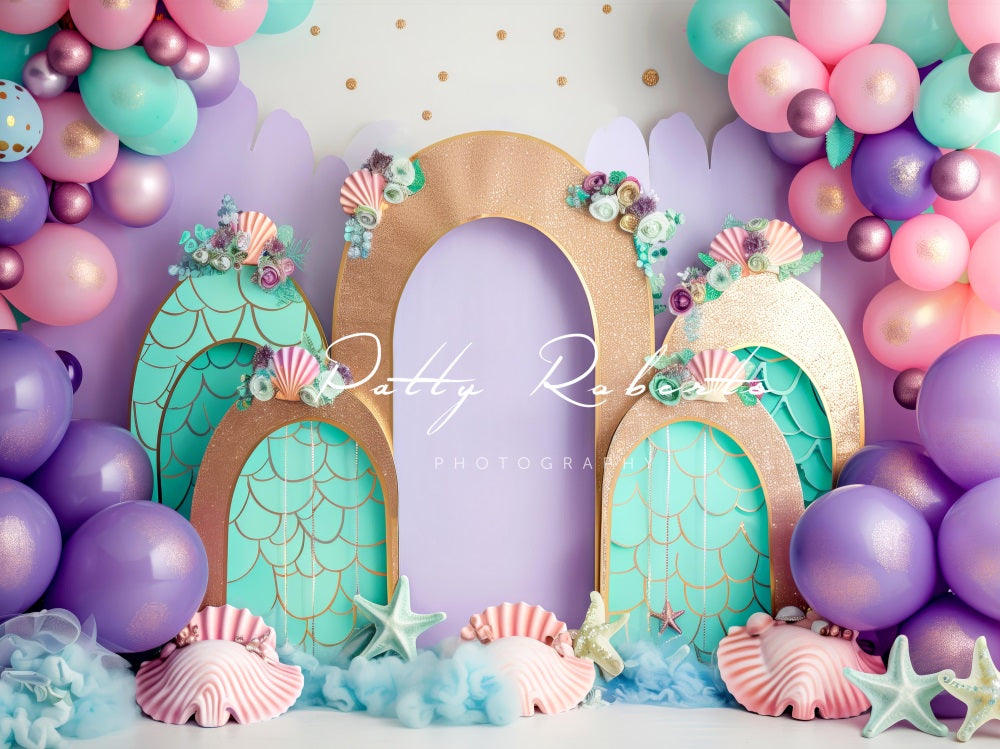 Kate Mermaids Smash Cake Backdrop Designed by Patty Robert - Kate Backdrop AU
