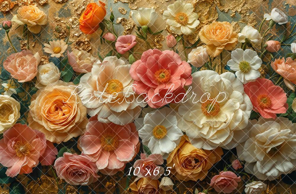 Kate Colorful 3D Flowers Backdrop Designed by Emetselch - Kate Backdrop AU