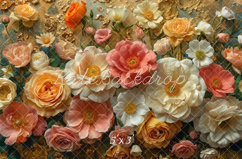 Kate Colorful 3D Flowers Backdrop Designed by Emetselch - Kate Backdrop AU