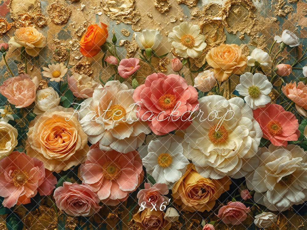 Kate Colorful 3D Flowers Backdrop Designed by Emetselch - Kate Backdrop AU