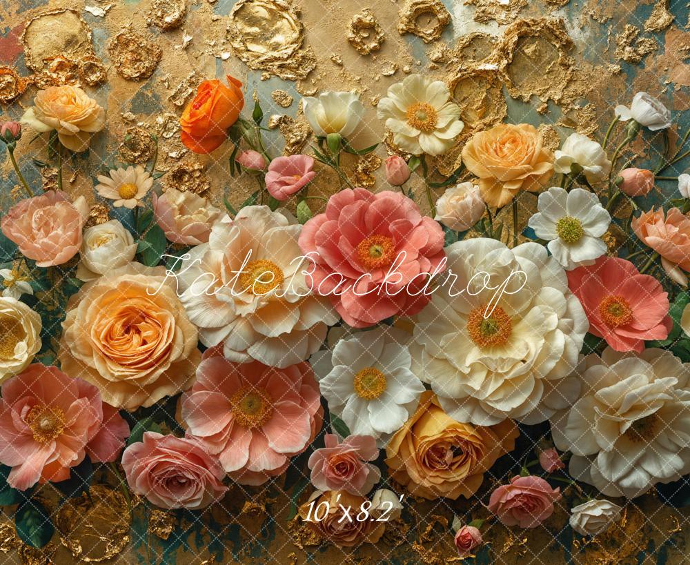 Kate Colorful 3D Flowers Backdrop Designed by Emetselch - Kate Backdrop AU
