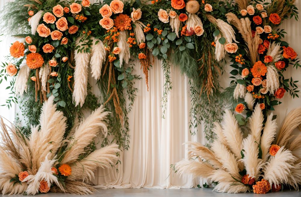Kate Boho Floral Curtain Backdrop Designed by Emetselch - Kate Backdrop AU