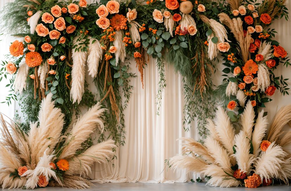 Kate Boho Floral Curtain Backdrop Designed by Emetselch - Kate Backdrop AU