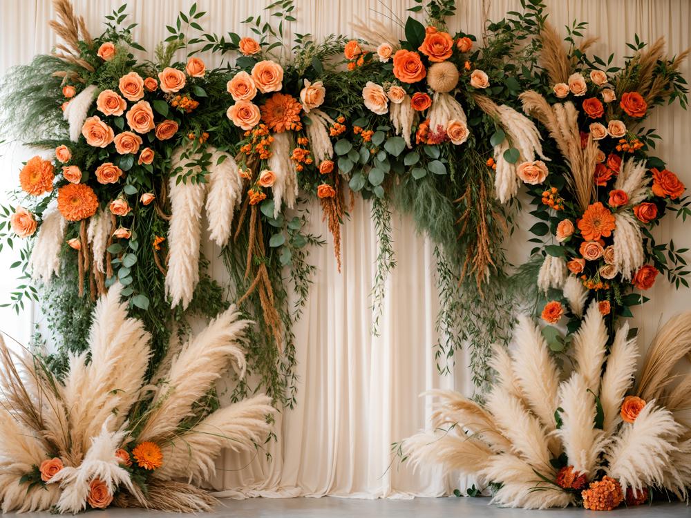 Kate Boho Floral Curtain Backdrop Designed by Emetselch - Kate Backdrop AU