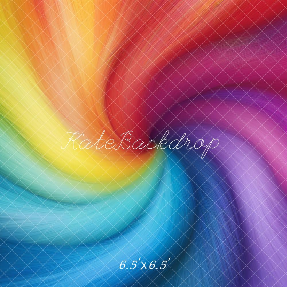 Kate Iridescent Rainbow Colored Swirls Backdrop Designed by GQ - Kate Backdrop AU