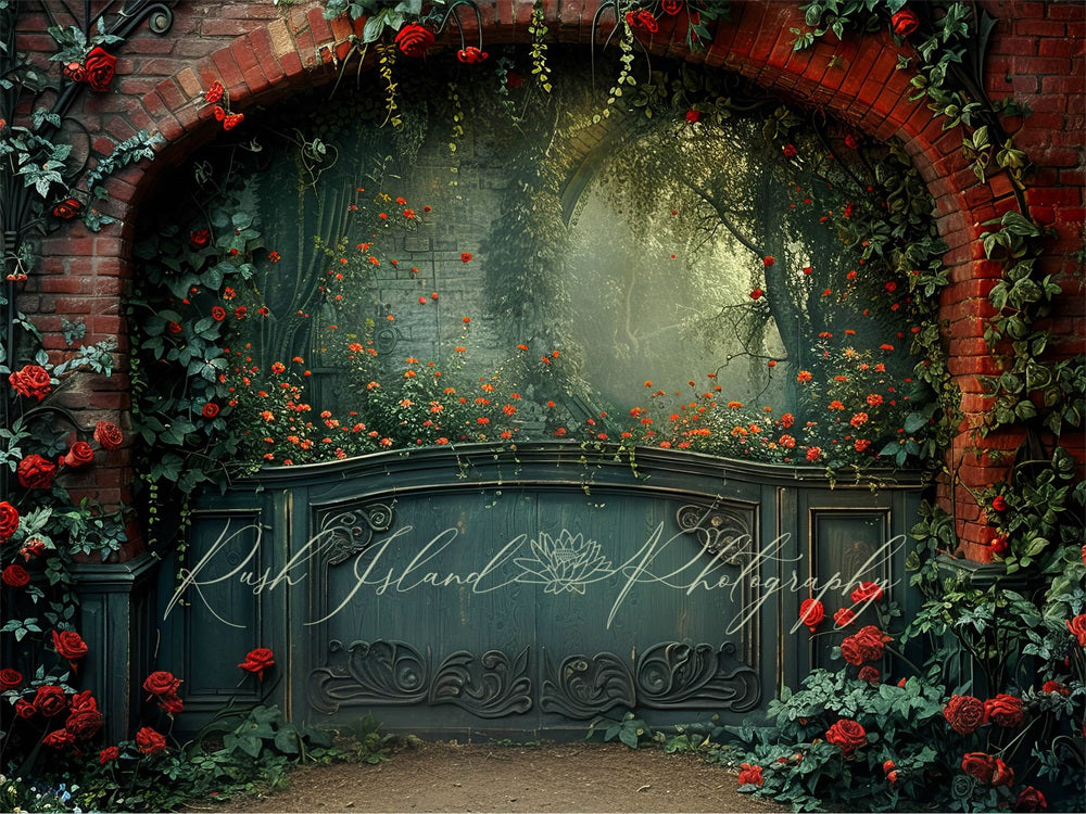 Kate Climbing Rose Brick Archway Backdrop Designed by Laura Bybee - Kate Backdrop AU