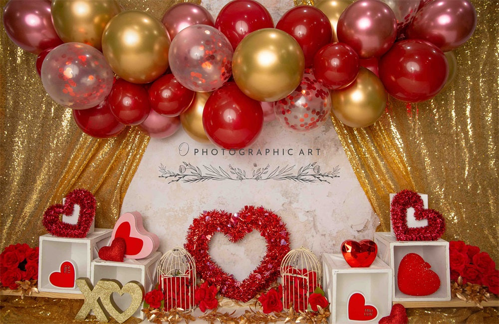 Kate Little Love Valentine's Day Backdrop for Photography Designed by Jenna Onyia - Kate Backdrop AU