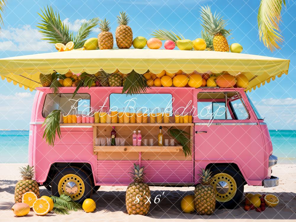 Kate Summer Backdrop Fantasy Doll Sea Beach Pink Car Fruit Store Designed by Emetselch - Kate Backdrop AU