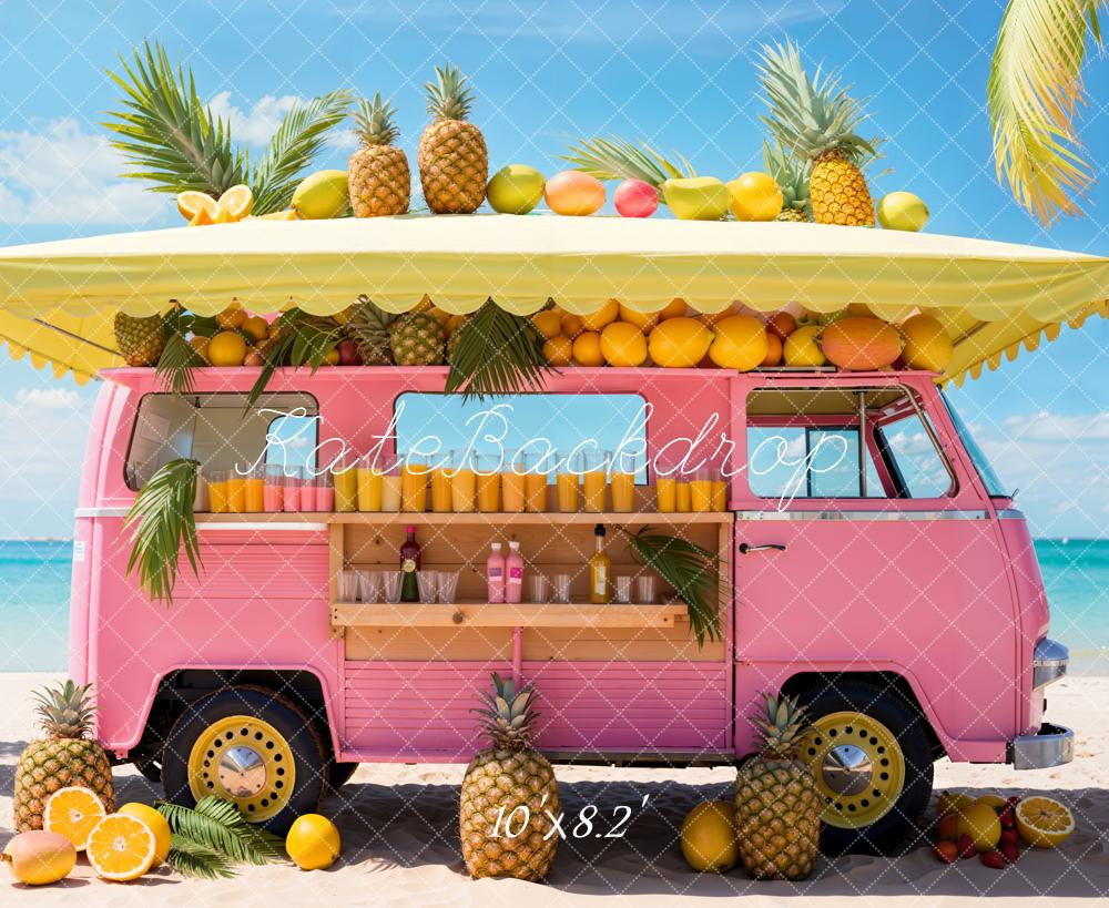 Kate Summer Backdrop Fantasy Doll Sea Beach Pink Car Fruit Store Designed by Emetselch - Kate Backdrop AU