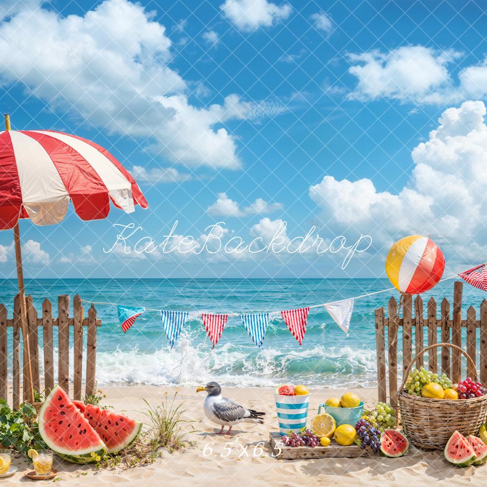 Kate Summer Sea Beach Fruit Backdrop Designed by Emetselch - Kate Backdrop AU