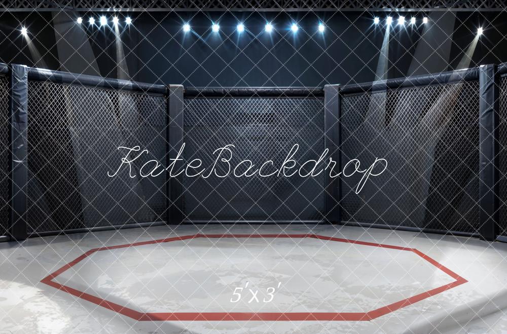 Kate Modern Black and White Iron Mesh Wrestling Arena Backdrop Designed by Chain Photography - Kate Backdrop AU