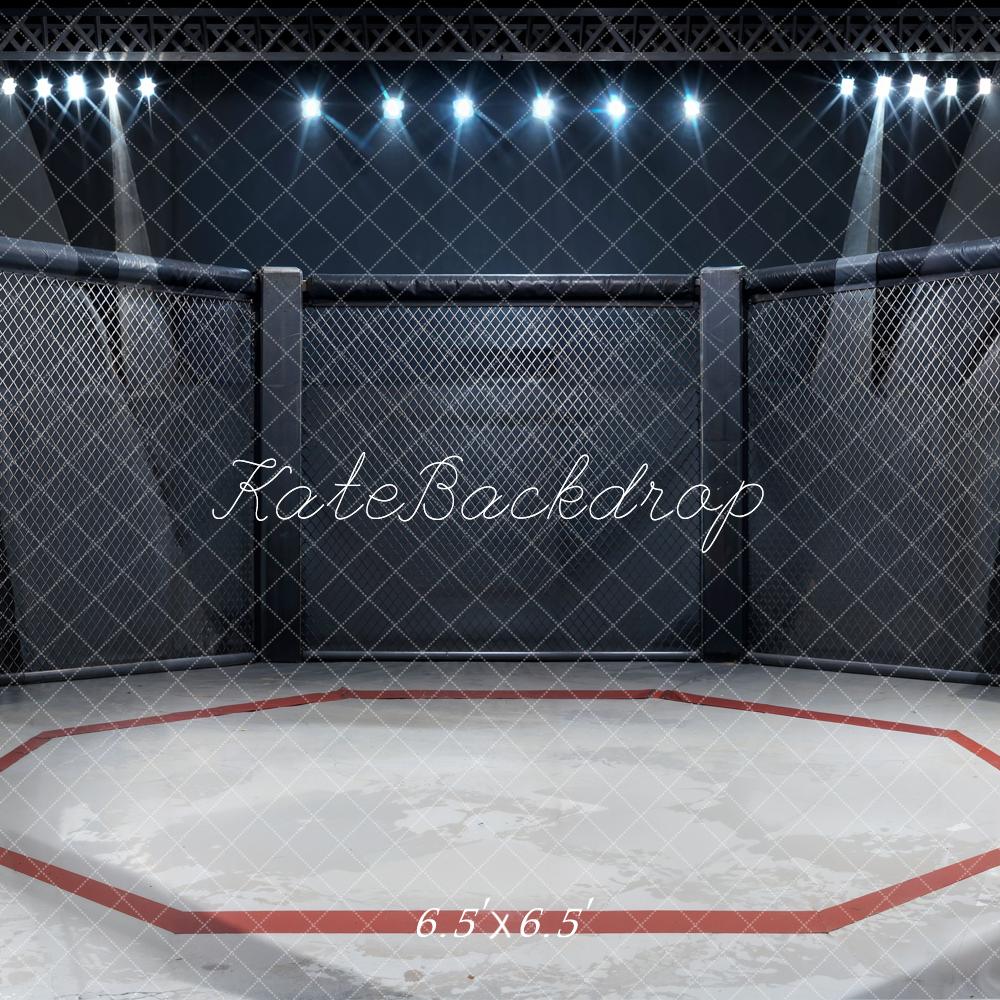 Kate Modern Black and White Iron Mesh Wrestling Arena Backdrop Designed by Chain Photography - Kate Backdrop AU