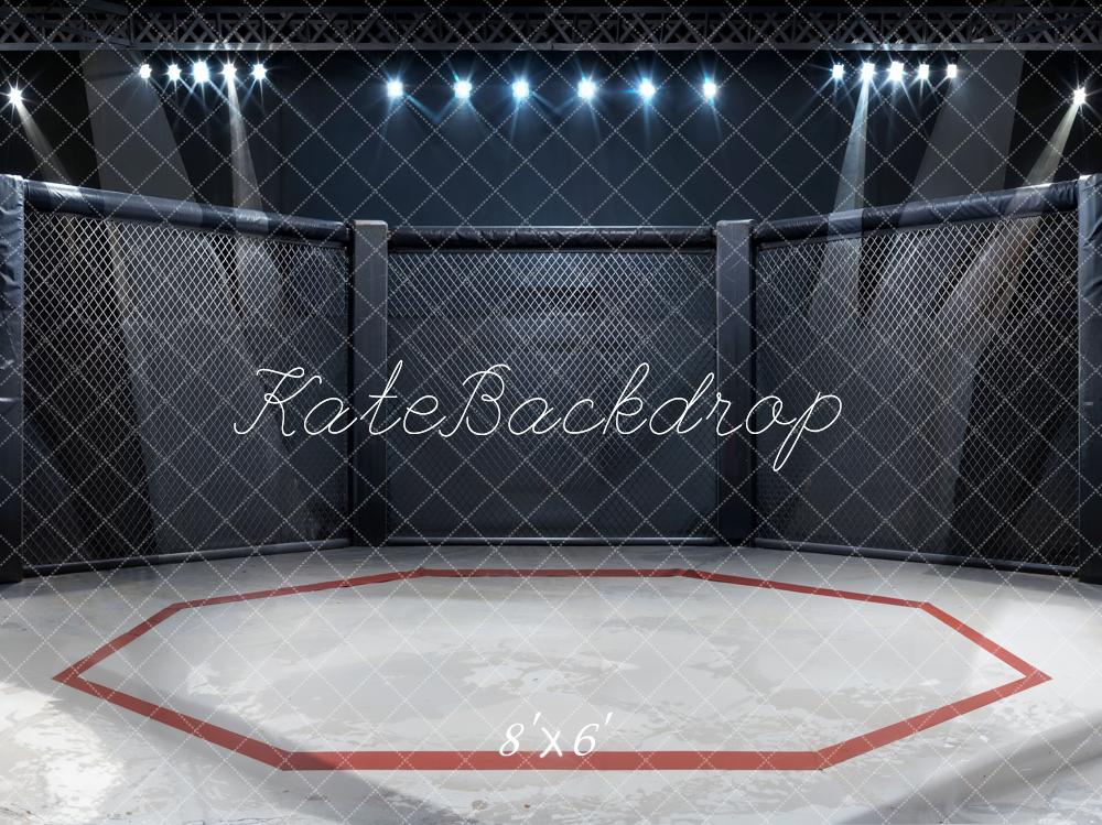 Kate Modern Black and White Iron Mesh Wrestling Arena Backdrop Designed by Chain Photography - Kate Backdrop AU