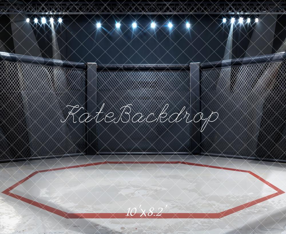 Kate Modern Black and White Iron Mesh Wrestling Arena Backdrop Designed by Chain Photography - Kate Backdrop AU