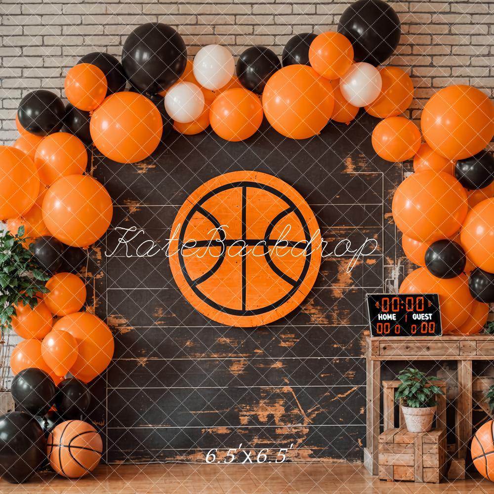 Kate Basketball Backdrop Balloon Arch Cake Smash Designed by Emetselch - Kate Backdrop AU