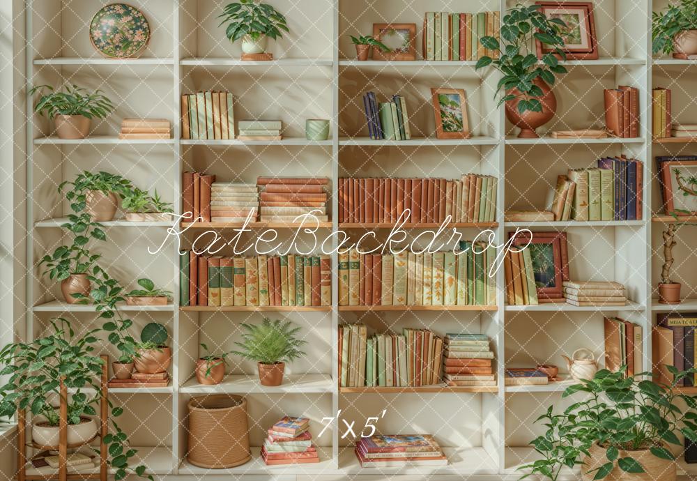 Kate Summer Wooden Bookshelf Backdrop Designed by Emetselch - Kate Backdrop AU