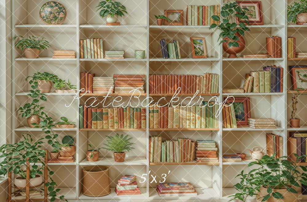 Kate Summer Wooden Bookshelf Backdrop Designed by Emetselch - Kate Backdrop AU