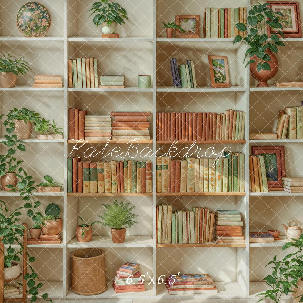 Kate Summer Wooden Bookshelf Backdrop Designed by Emetselch - Kate Backdrop AU
