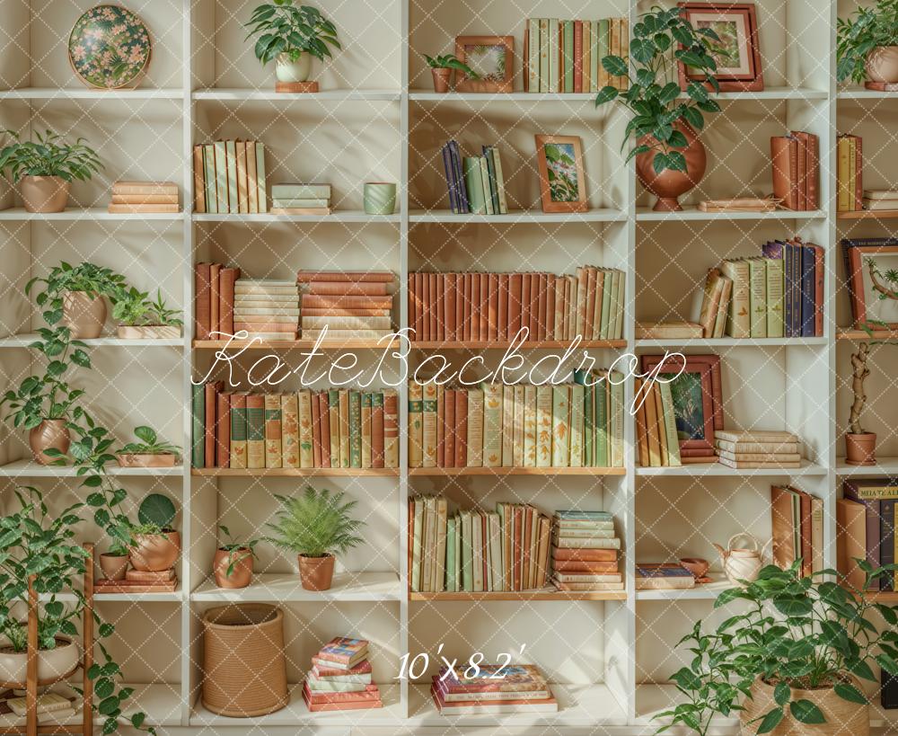 Kate Summer Wooden Bookshelf Backdrop Designed by Emetselch - Kate Backdrop AU