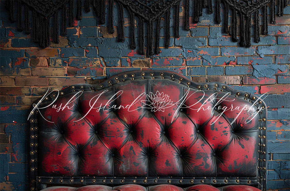 Kate Retro Dark Red Headboard Backdrop Designed by Laura Bybee - Kate Backdrop AU