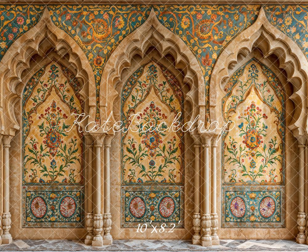 Kate Retro Colorful Floral Arch Wall Backdrop Designed by Chain Photography - Kate Backdrop AU