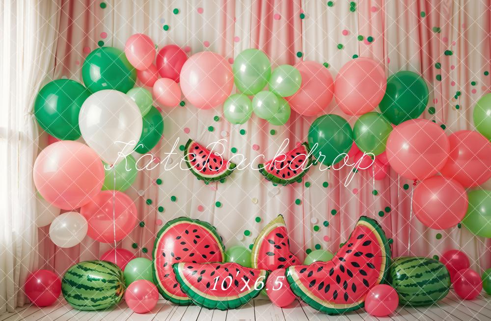 Kate Summer Backdrop Watermelon Balloon Cake Smash Designed by Emetselch - Kate Backdrop AU