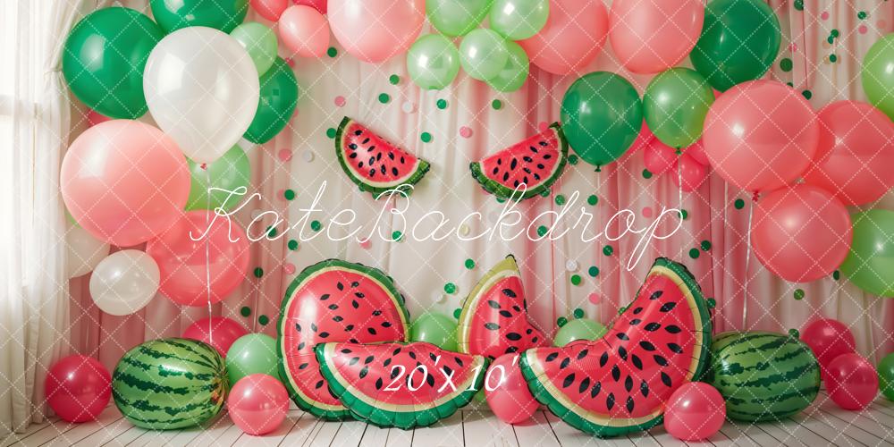 Kate Summer Backdrop Watermelon Balloon Cake Smash Designed by Emetselch - Kate Backdrop AU