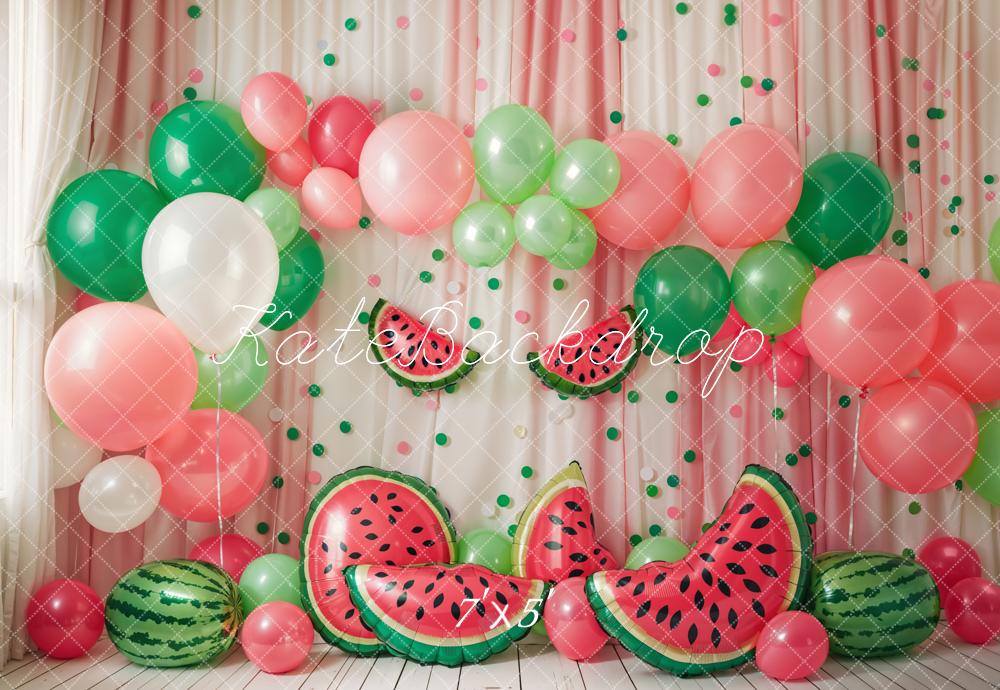 Kate Summer Backdrop Watermelon Balloon Cake Smash Designed by Emetselch - Kate Backdrop AU