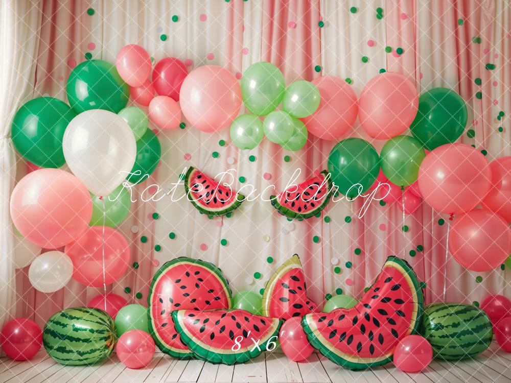 Kate Summer Backdrop Watermelon Balloon Cake Smash Designed by Emetselch - Kate Backdrop AU