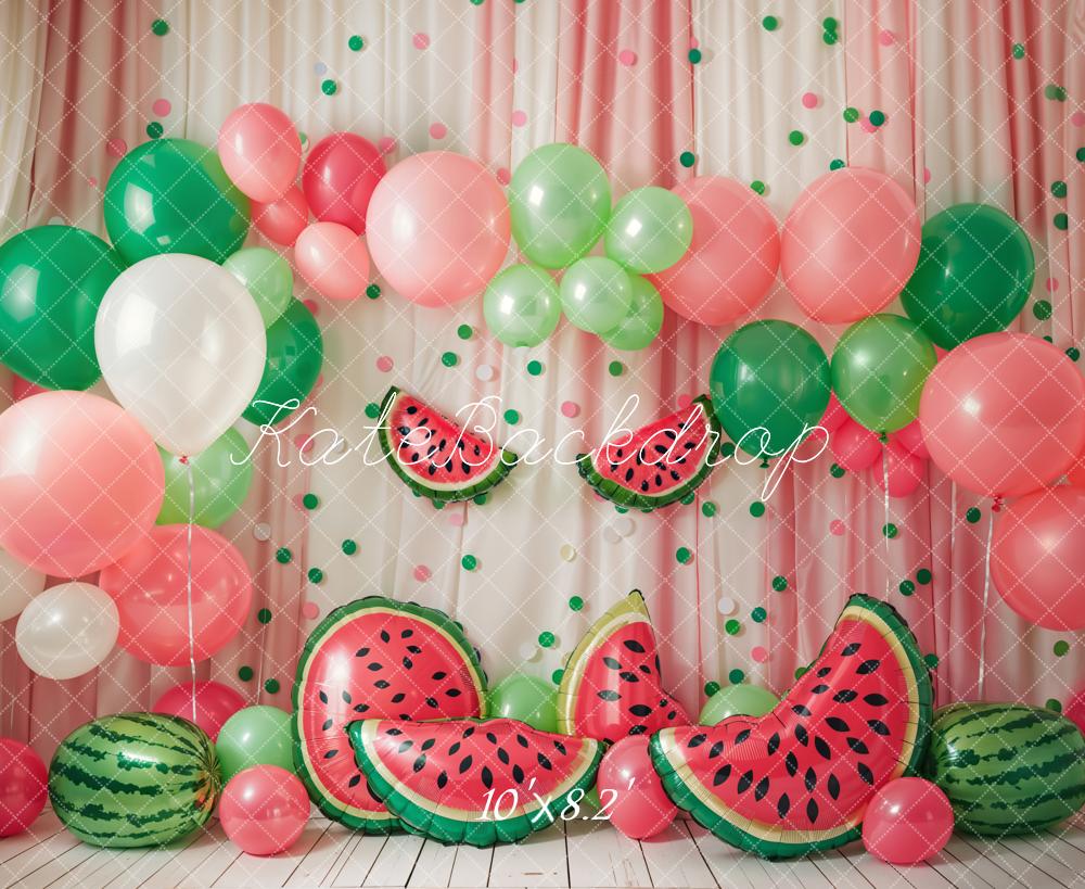 Kate Summer Backdrop Watermelon Balloon Cake Smash Designed by Emetselch - Kate Backdrop AU