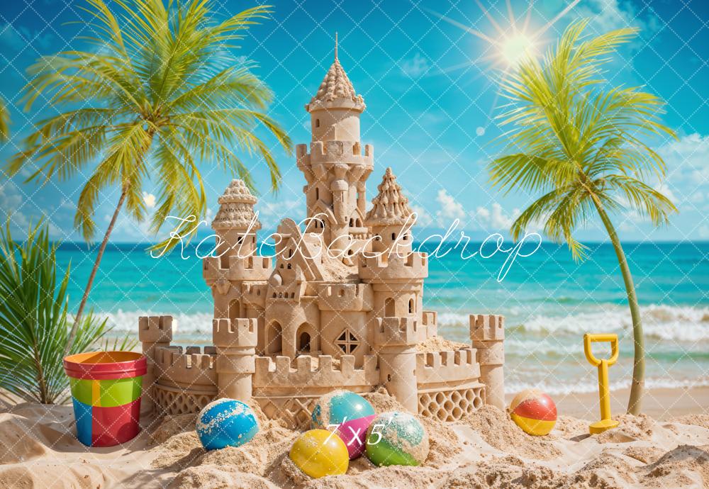 Kate Summer Sea Ball Sand Castle Backdrop Designed by Chain Photography - Kate Backdrop AU