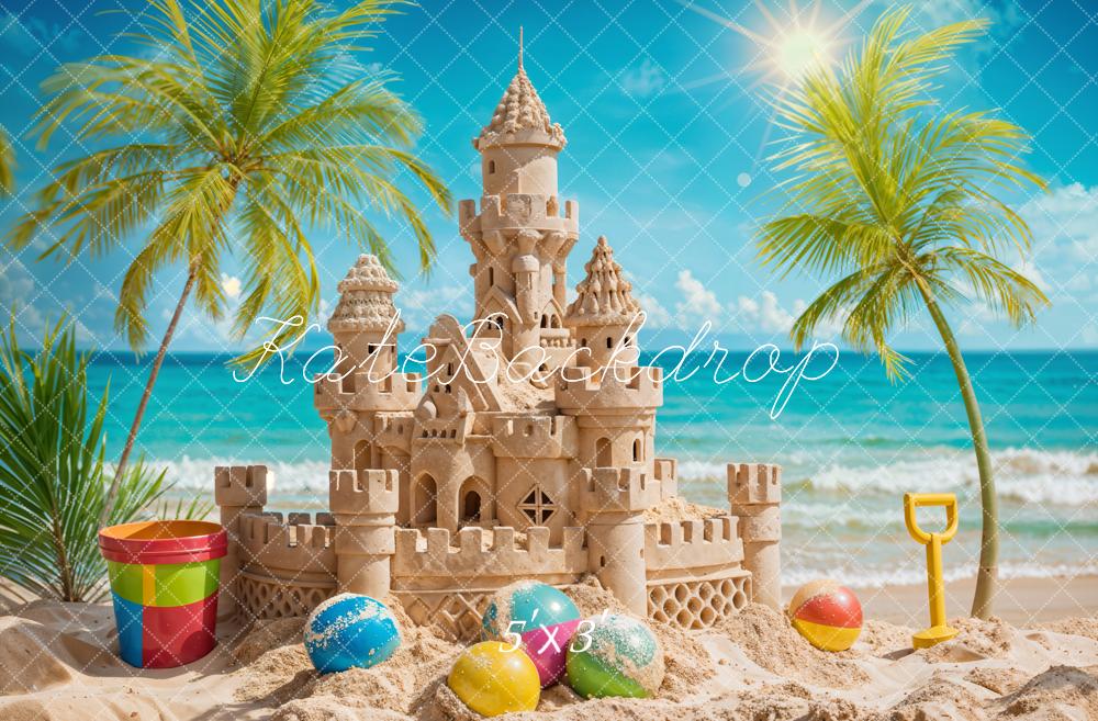 Kate Summer Sea Ball Sand Castle Backdrop Designed by Chain Photography - Kate Backdrop AU
