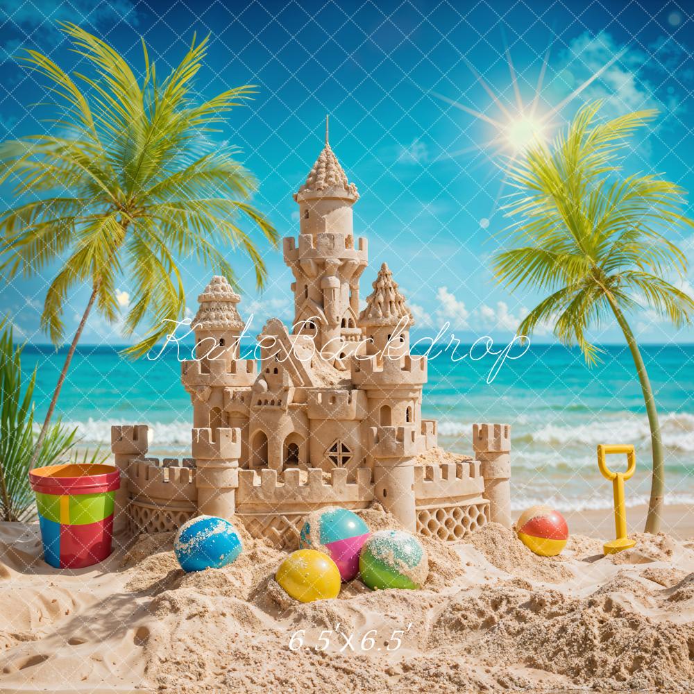 Kate Summer Sea Ball Sand Castle Backdrop Designed by Chain Photography - Kate Backdrop AU
