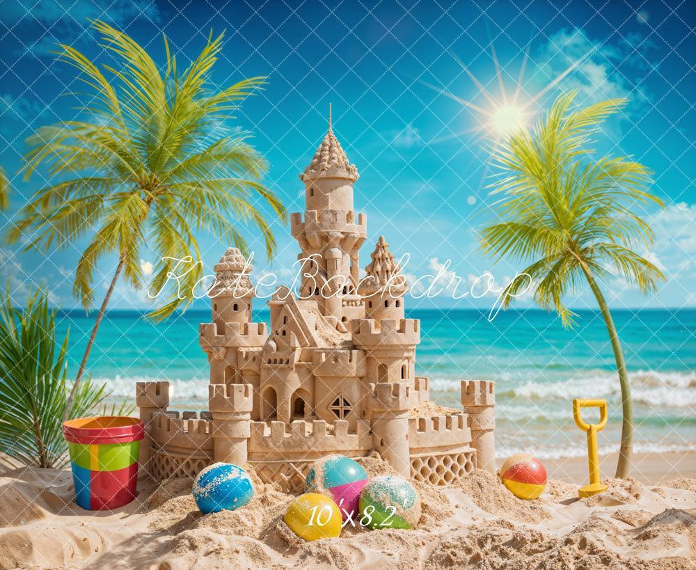 Kate Summer Sea Ball Sand Castle Backdrop Designed by Chain Photography - Kate Backdrop AU