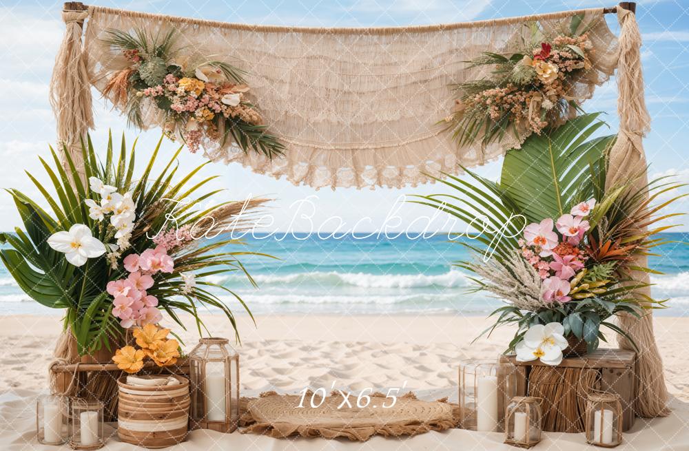 Kate Summer Backdrop Boho Sea Beach Wedding Colorful Designed by Emetselch - Kate Backdrop AU