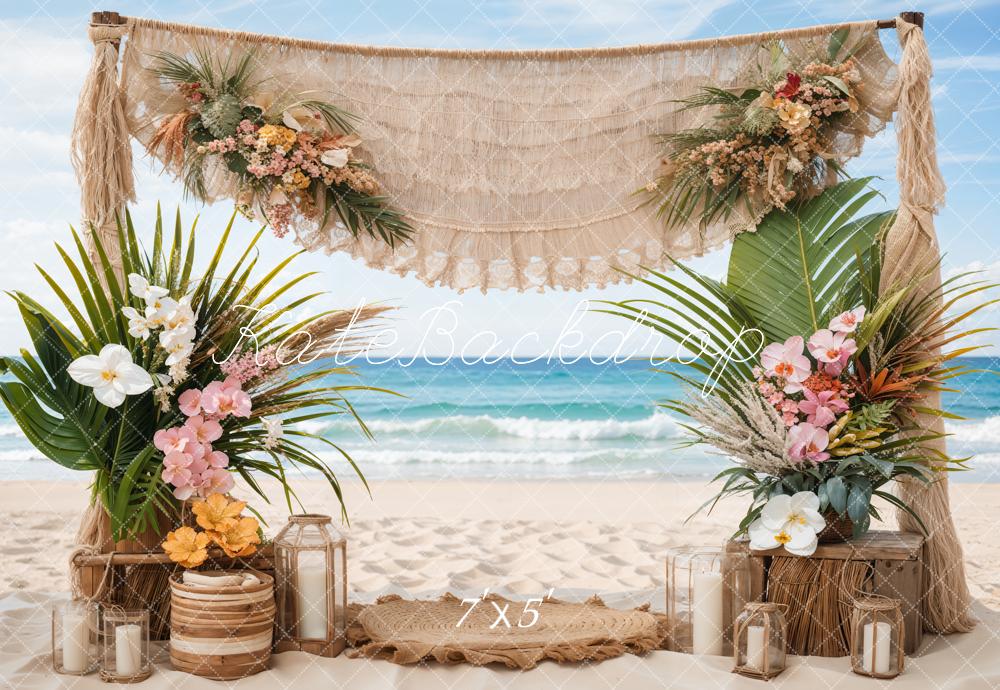 Kate Summer Backdrop Boho Sea Beach Wedding Colorful Designed by Emetselch - Kate Backdrop AU