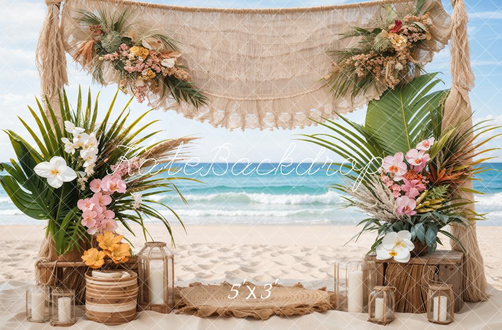 Kate Summer Backdrop Boho Sea Beach Wedding Colorful Designed by Emetselch - Kate Backdrop AU