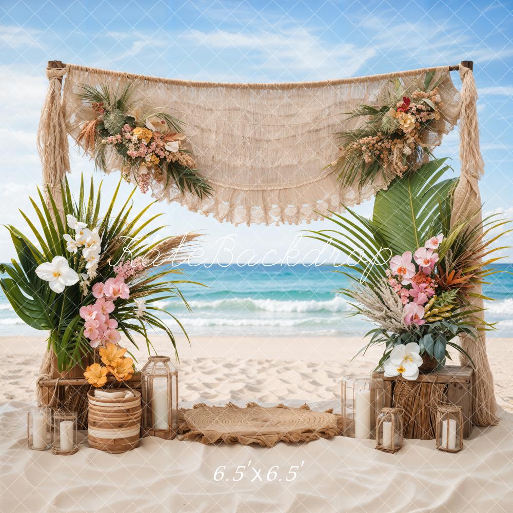 Kate Summer Backdrop Boho Sea Beach Wedding Colorful Designed by Emetselch - Kate Backdrop AU