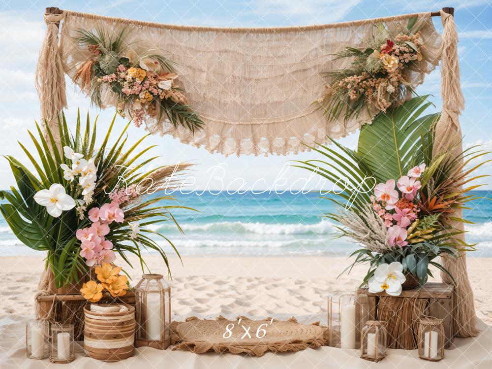 Kate Summer Backdrop Boho Sea Beach Wedding Colorful Designed by Emetselch - Kate Backdrop AU