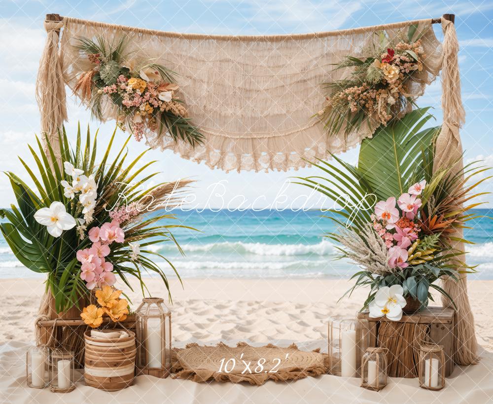Kate Summer Backdrop Boho Sea Beach Wedding Colorful Designed by Emetselch - Kate Backdrop AU