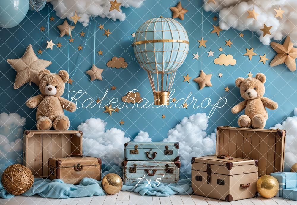 Kate Hot Air Balloon Teddy Bear Backdrop Designed by Emetselch - Kate Backdrop AU