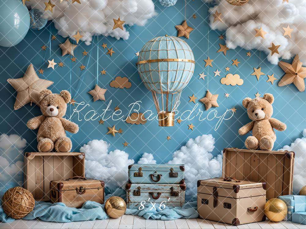 Kate Hot Air Balloon Teddy Bear Backdrop Designed by Emetselch - Kate Backdrop AU