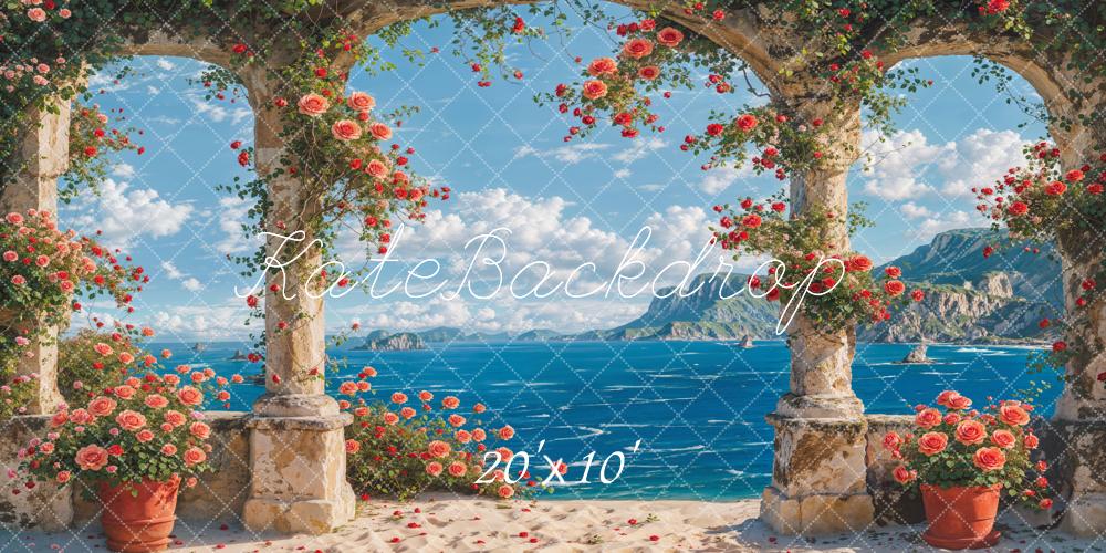 Kate Summer Flowers Sea Backdrop Designed by Chain Photography - Kate Backdrop AU