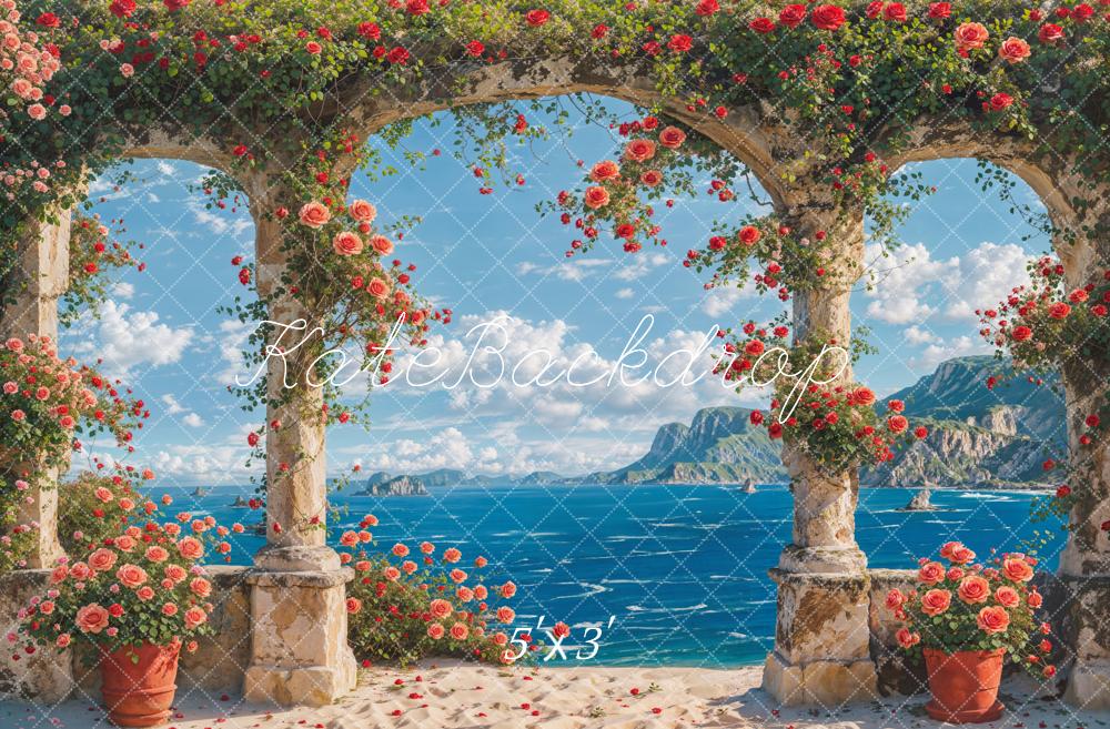 Kate Summer Flowers Sea Backdrop Designed by Chain Photography - Kate Backdrop AU