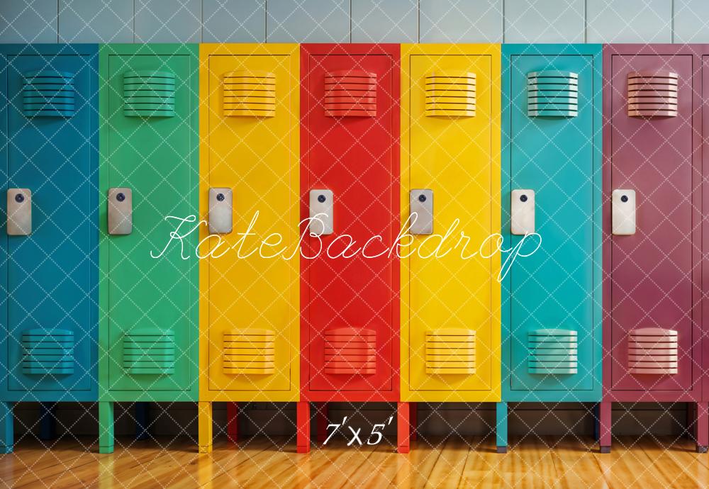 Kate Colorful Lockers Backdrop Designed by Emetselch - Kate Backdrop AU