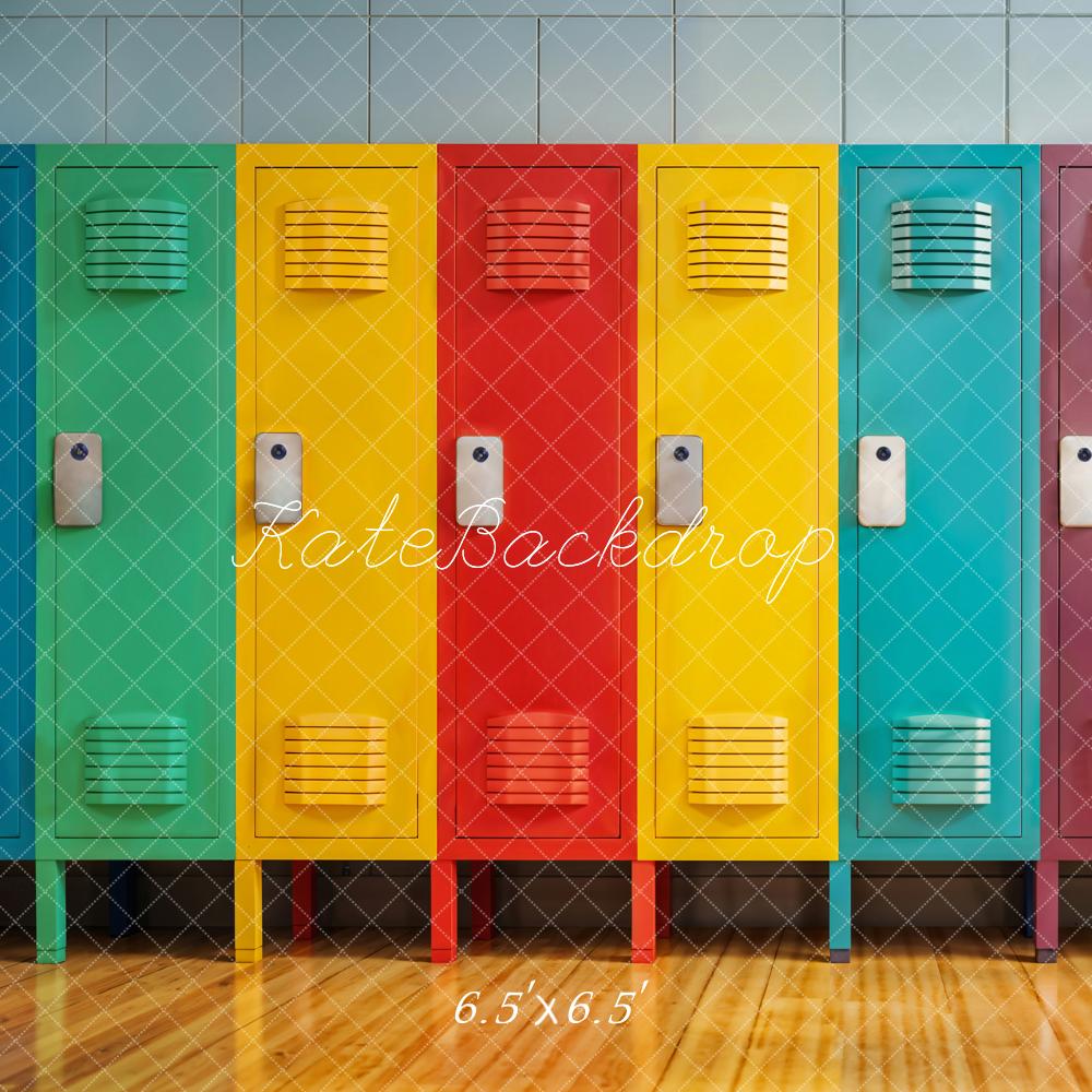 Kate Colorful Lockers Backdrop Designed by Emetselch - Kate Backdrop AU