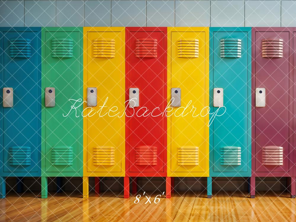 Kate Colorful Lockers Backdrop Designed by Emetselch - Kate Backdrop AU