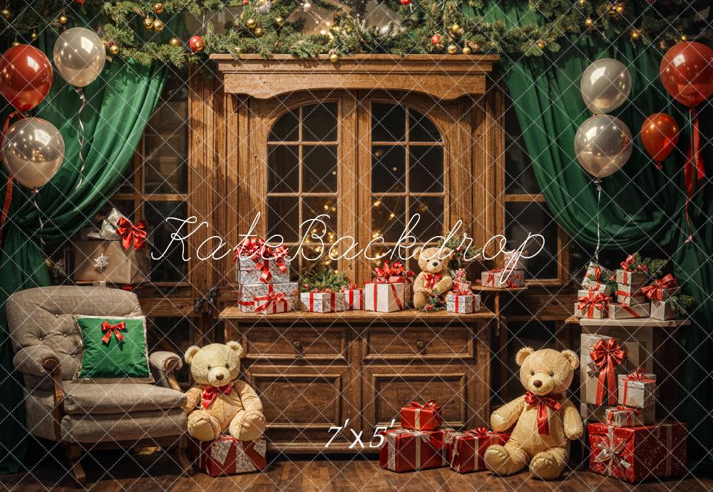 Kate Indoor Christmas Gift Bear Backdrop Designed by Emetselch - Kate Backdrop AU