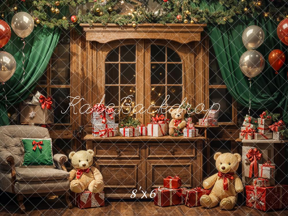 Kate Indoor Christmas Gift Bear Backdrop Designed by Emetselch - Kate Backdrop AU